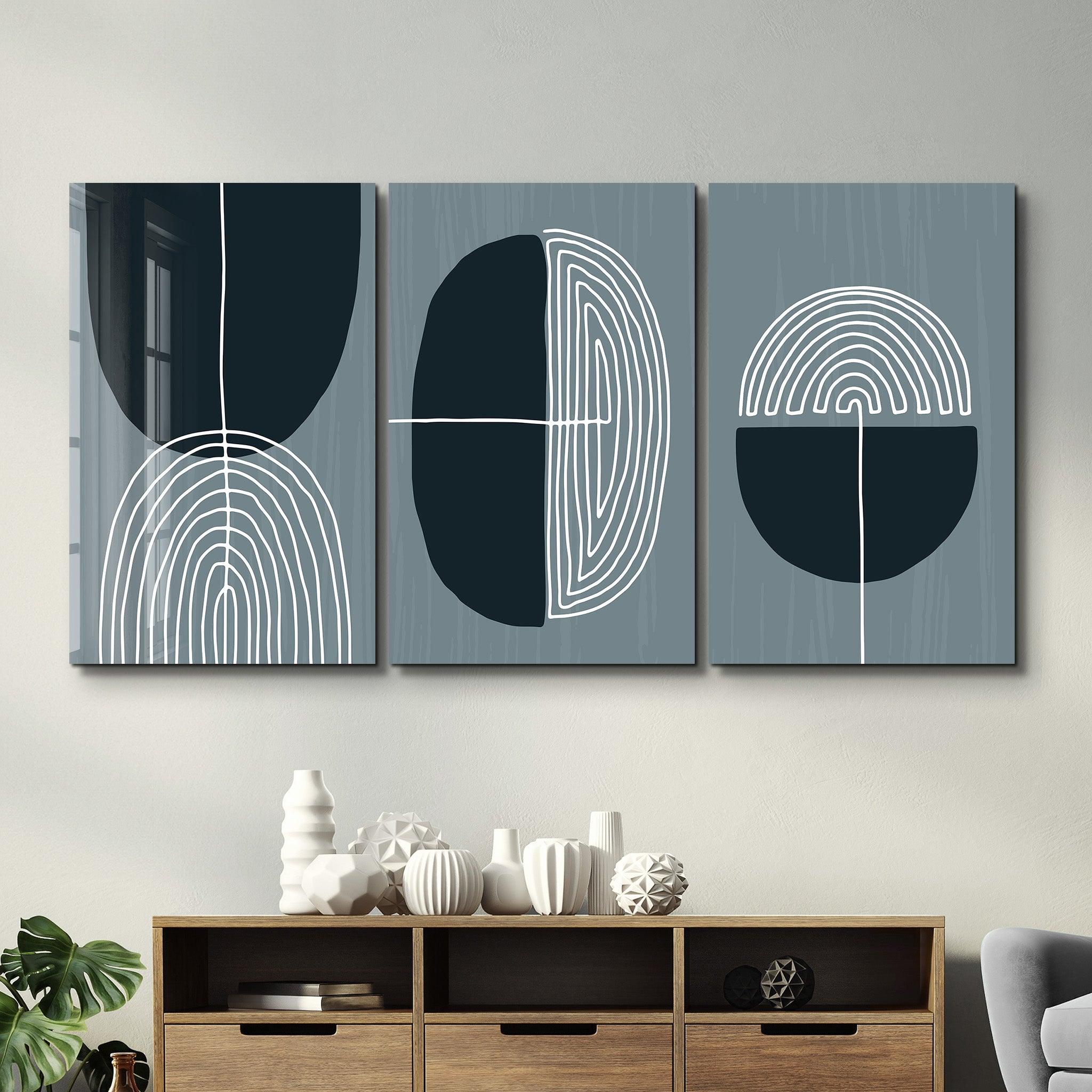 ・"Graue - Trio"・Glass Wall Art - ArtDesigna Glass Printing Wall Art