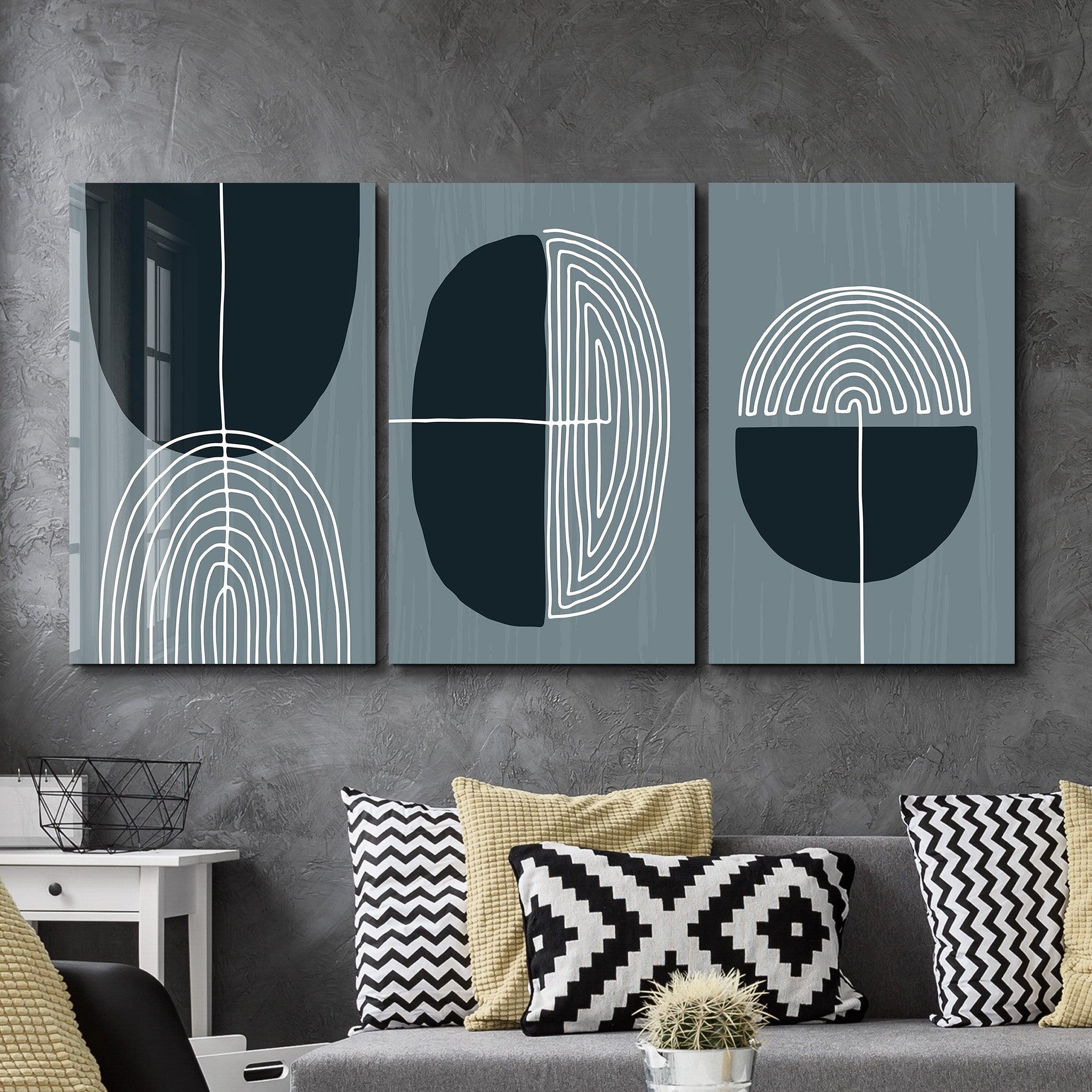 ・"Graue - Trio"・Glass Wall Art - ArtDesigna Glass Printing Wall Art