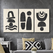 ・"Black Signs - Trio"・Glass Wall Art - ArtDesigna Glass Printing Wall Art