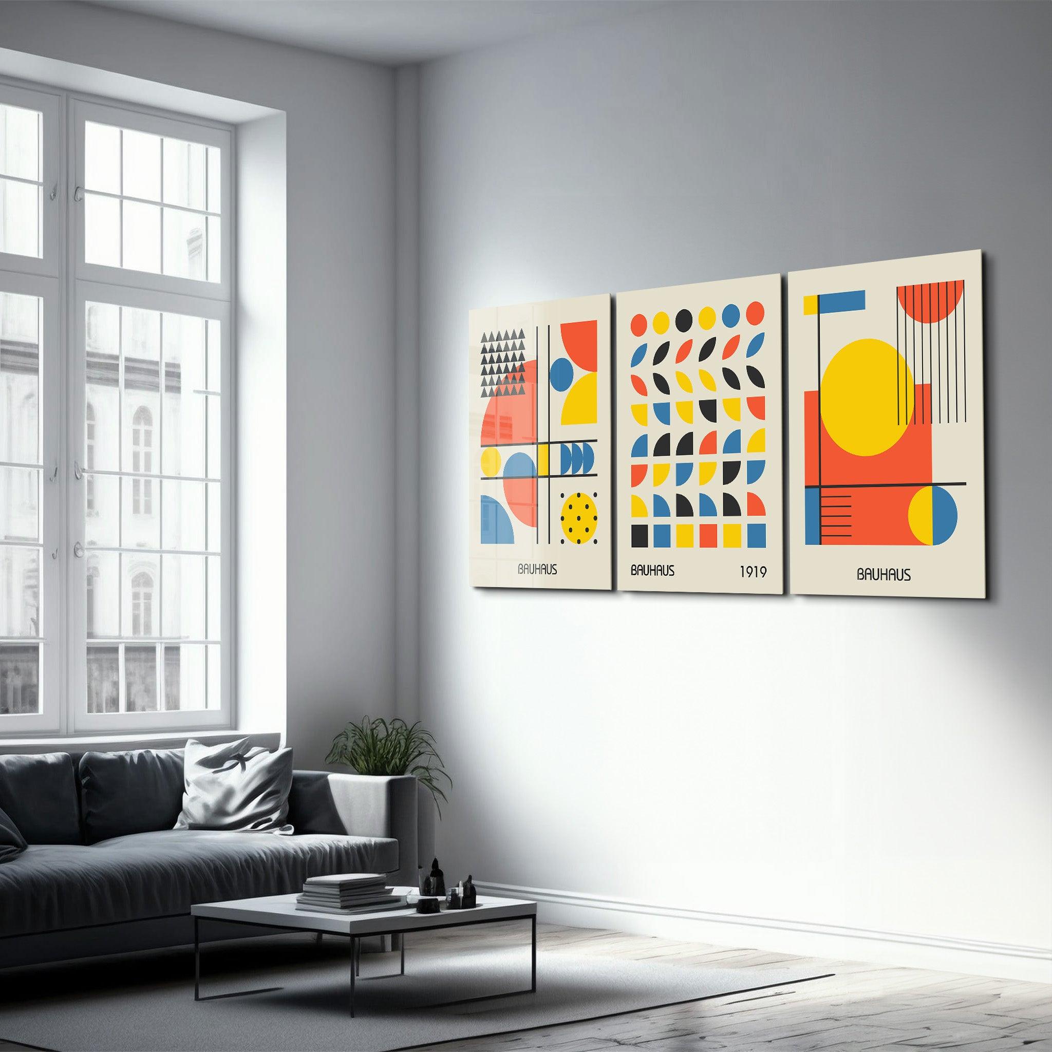 ・"Bauhaus 1919 - Trio"・Glass Wall Art - ArtDesigna Glass Printing Wall Art