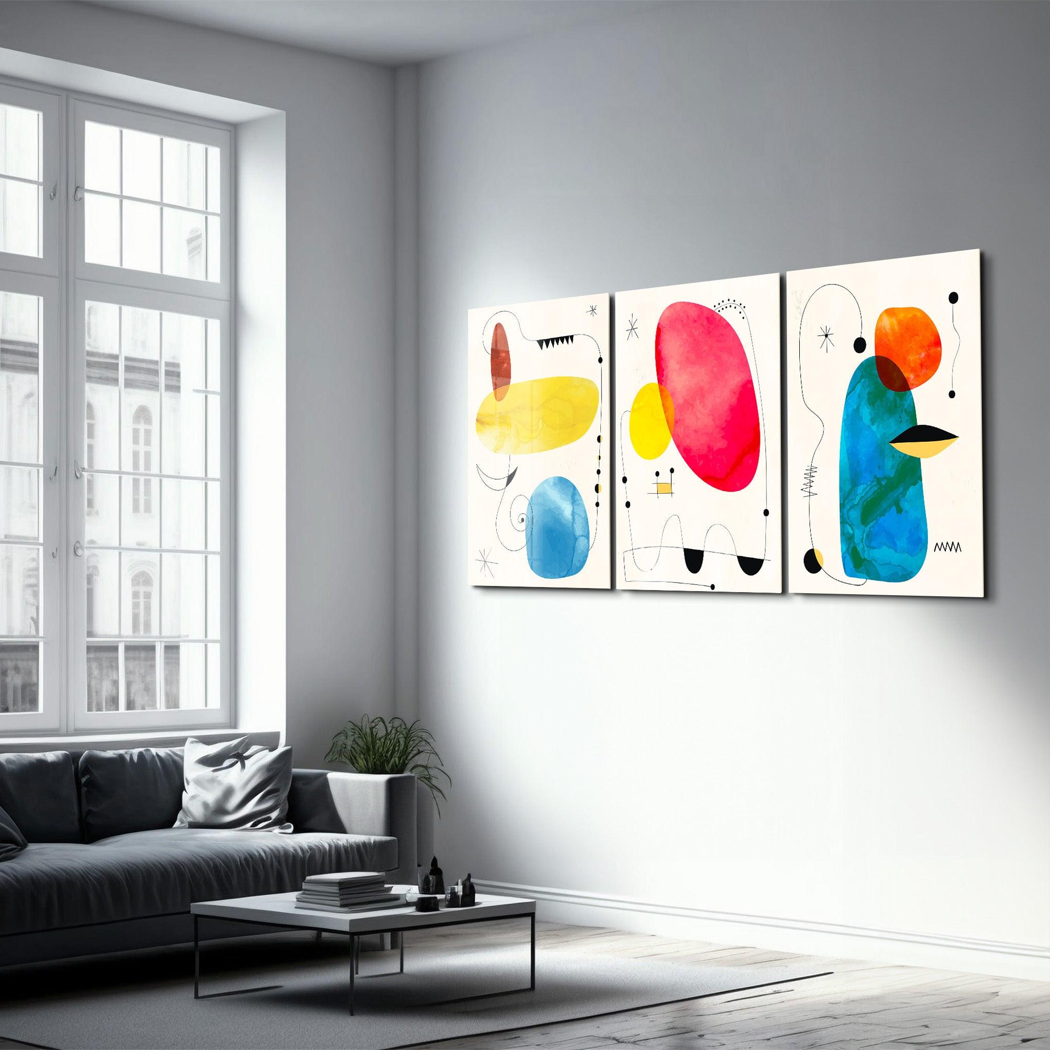 ・"Modern Abstract - Trio"・Glass Wall Art - ArtDesigna Glass Printing Wall Art