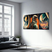 ・" A Day in Space - Trio"・Glass Wall Art - ArtDesigna Glass Printing Wall Art