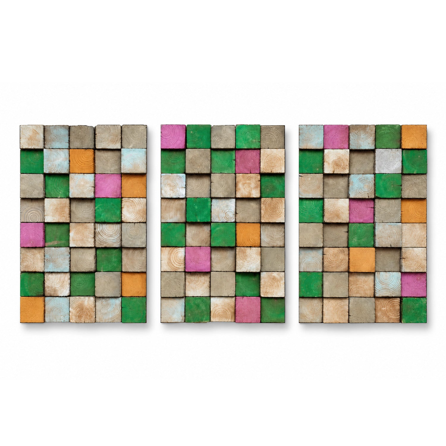 Smoked Green/Pink | Wood Wall Sculpture