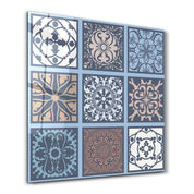 9 Blue-Brown Italian Ceramic Tiles Collection | Glass Wall Art - Artdesigna