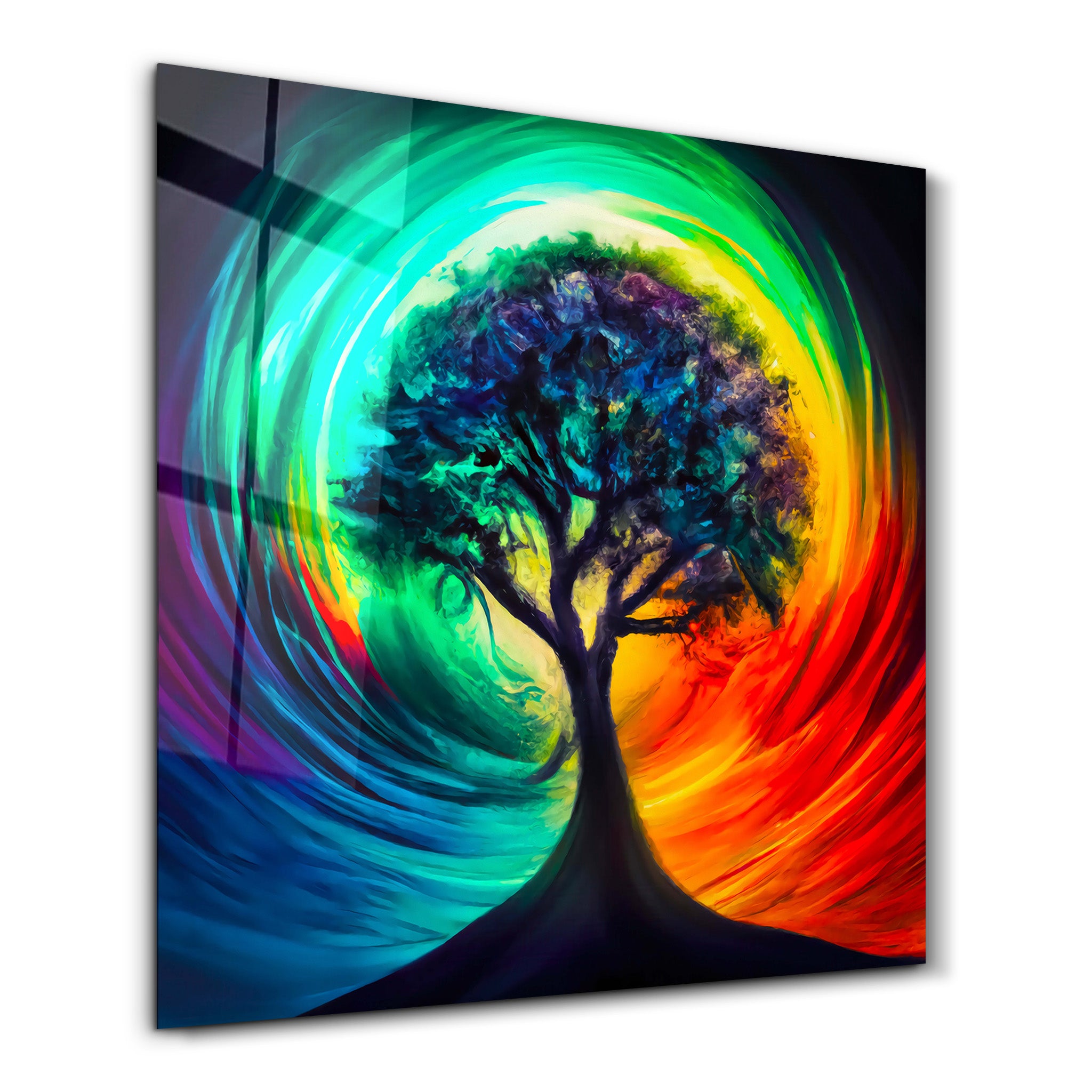 Tree of Life Oil Paint | Glass Wall Art - Artdesigna