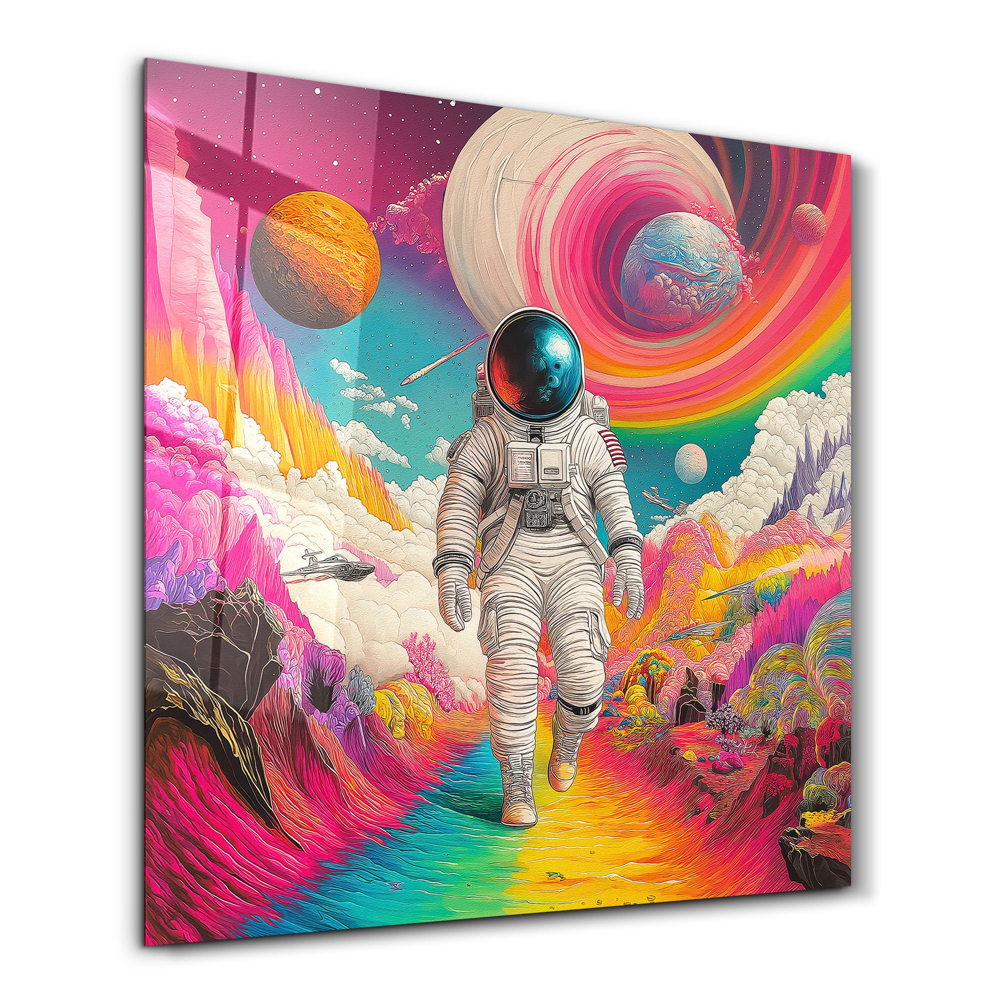 Floating in a Psychedelic Dreamscape 2 | Glass Wall Art