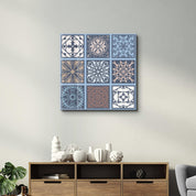 9 Blue-Brown Italian Ceramic Tiles Collection | Glass Wall Art - Artdesigna