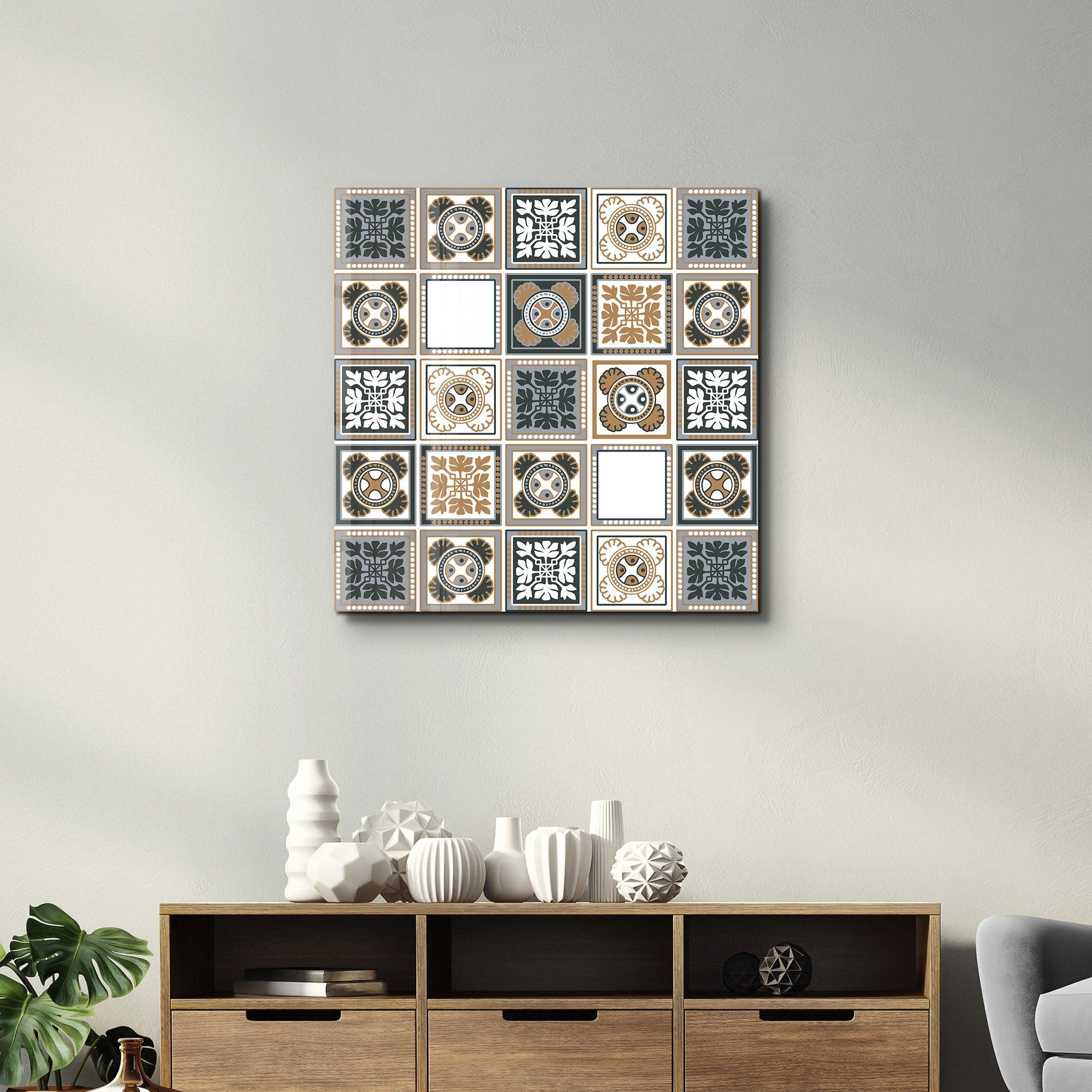 Light-Brown Italian Ceramic Tiles Collection | Glass Wall Art - Artdesigna