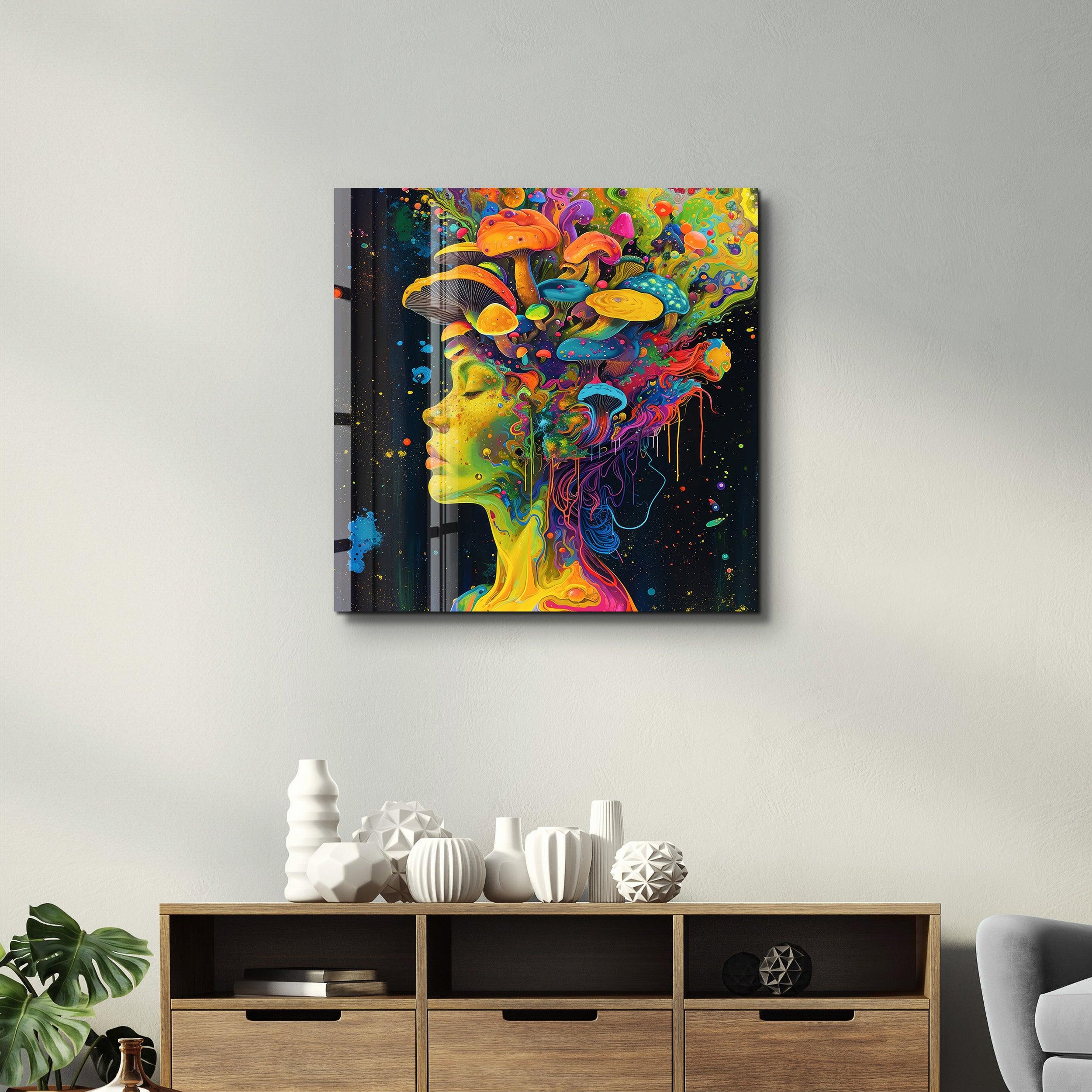 My thoughts are blooming again - Contemporary Collection Glass Wall Art - Artdesigna