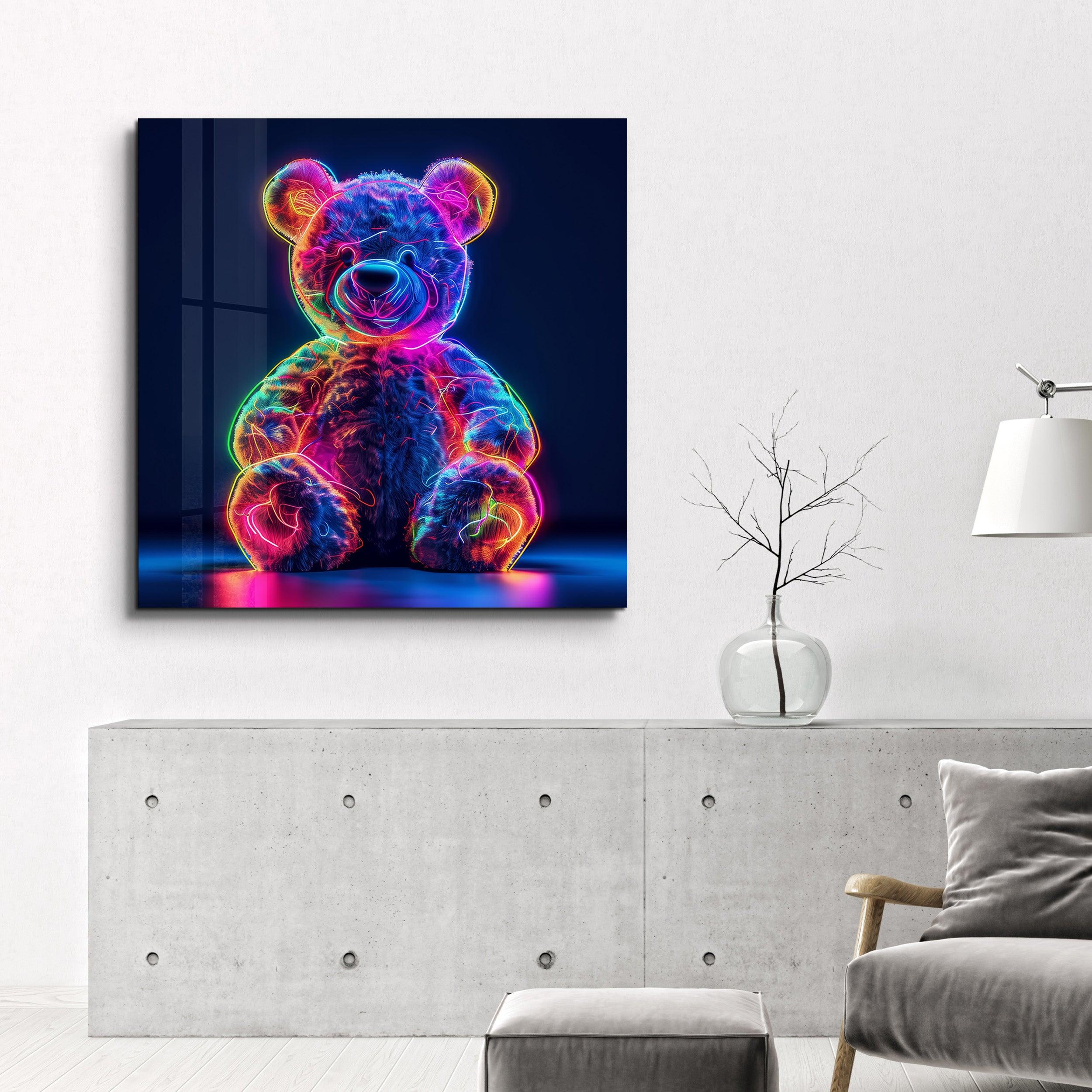 Teddy Bear - Designers Collection Glass Wall Art - Artdesigna