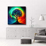 Tree of Life Oil Paint | Glass Wall Art - Artdesigna