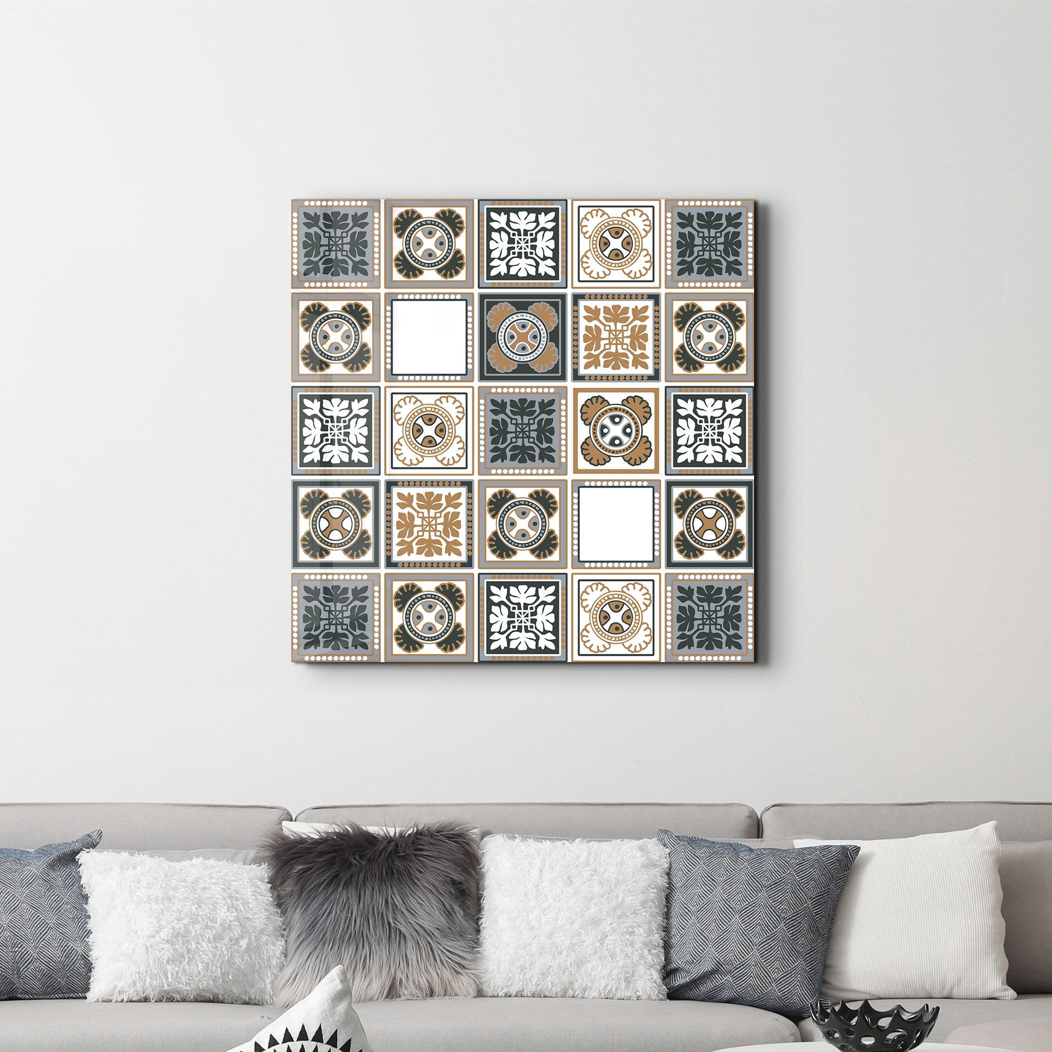 Light-Brown Italian Ceramic Tiles Collection | Glass Wall Art - Artdesigna