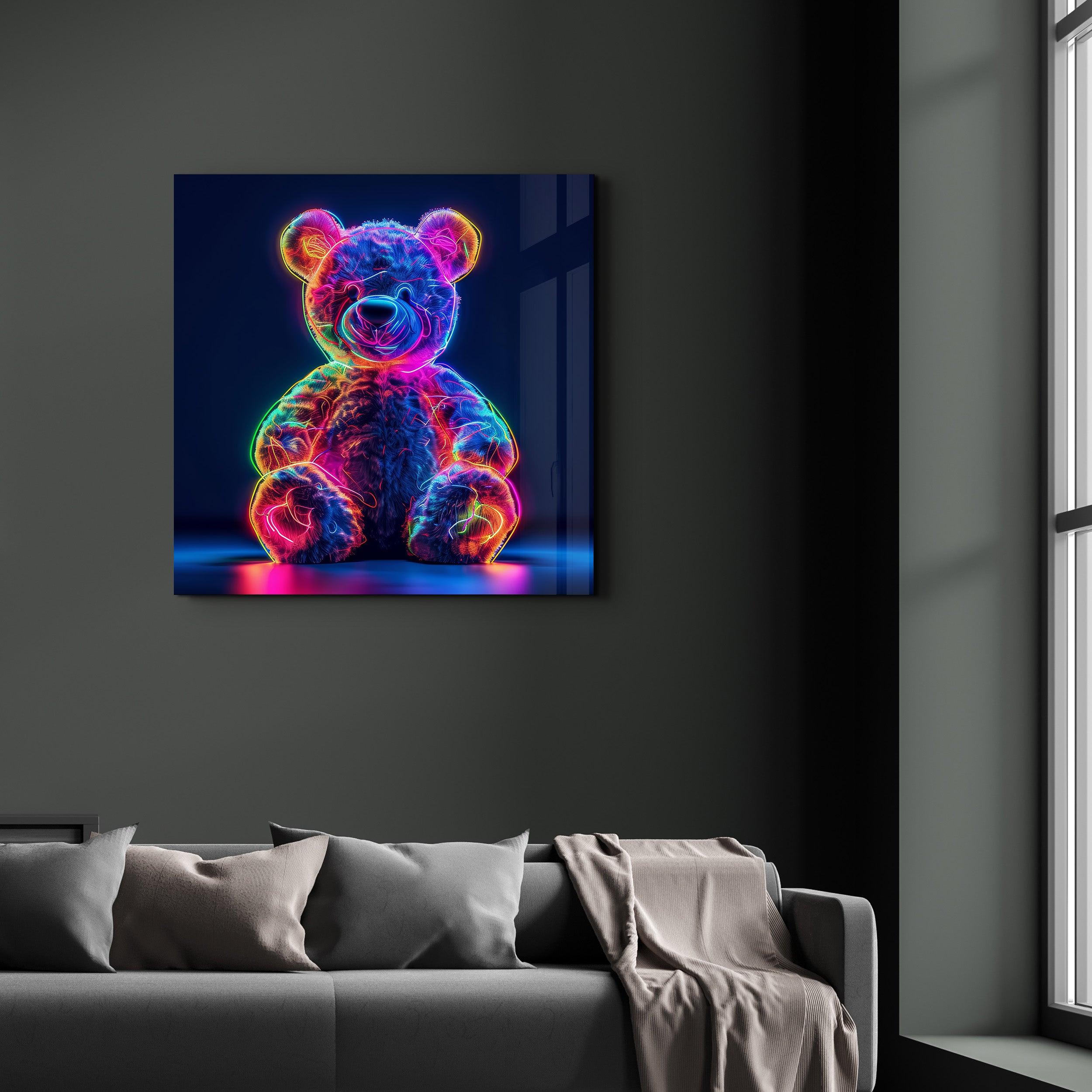 Teddy Bear - Designers Collection Glass Wall Art - Artdesigna