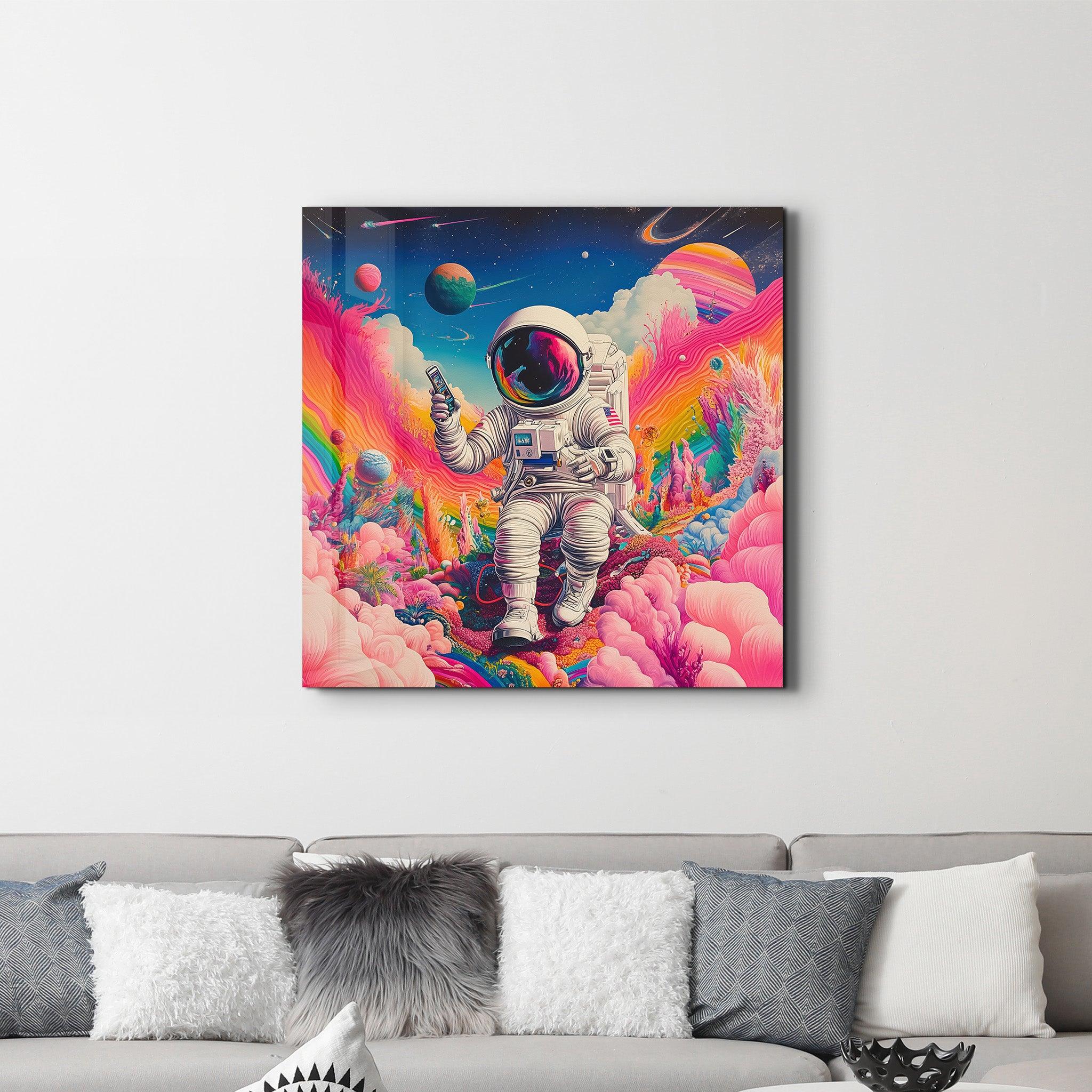 Floating in a Psychedelic Dreamscape | Glass Wall Art