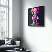 KAWS Fan Art Fight Night | Glass Wall Art - Artdesigna