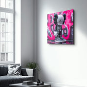 White KAWS with Nike Fan Art Stylish | Glass Wall Art - Artdesigna