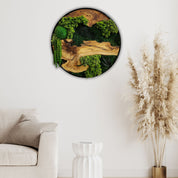 Organic Oasis | Premium Moss and Olive Wood Wall Decor - Artdesigna