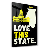 Love This State Illinois | Glass Wall Art