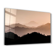 Black Mountains | Glass Wall Art - Artdesigna