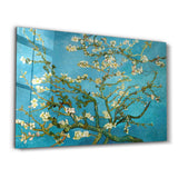Blue and White Flowers | Glass Wall Art
