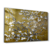 Yellow and White Flowers | Glass Wall Art - Artdesigna