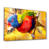 Abstract Colorful Parrot | Glass Wall Art