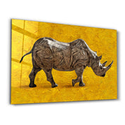 Abstract Rhino | Glass Wall Art - Artdesigna