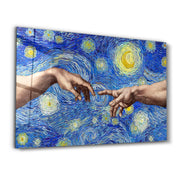 Abstract Van Gogh | Glass Wall Art - Artdesigna