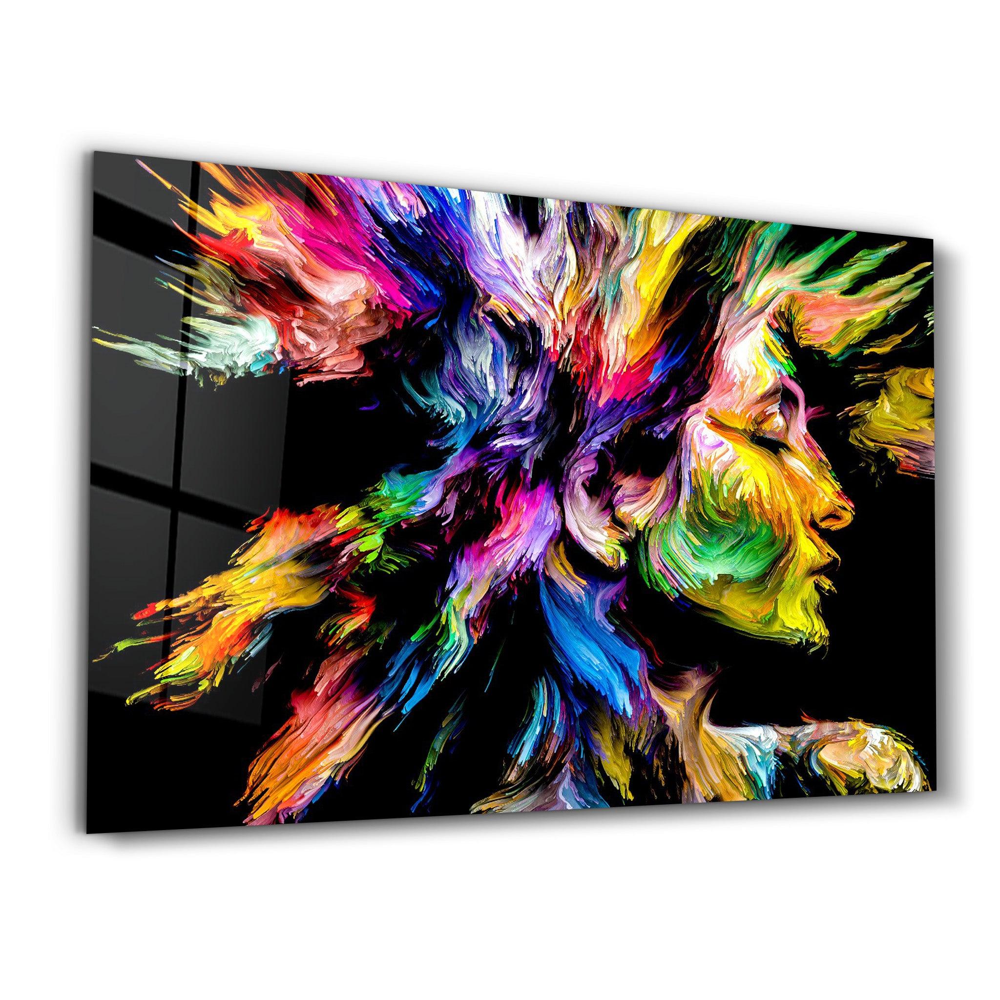 Rainbow Echoes in My Mind| Glass Wall Art - Artdesigna