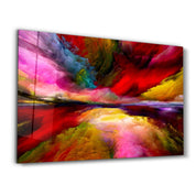 Abstract Colorful Clouds | Glass Wall Art - Artdesigna