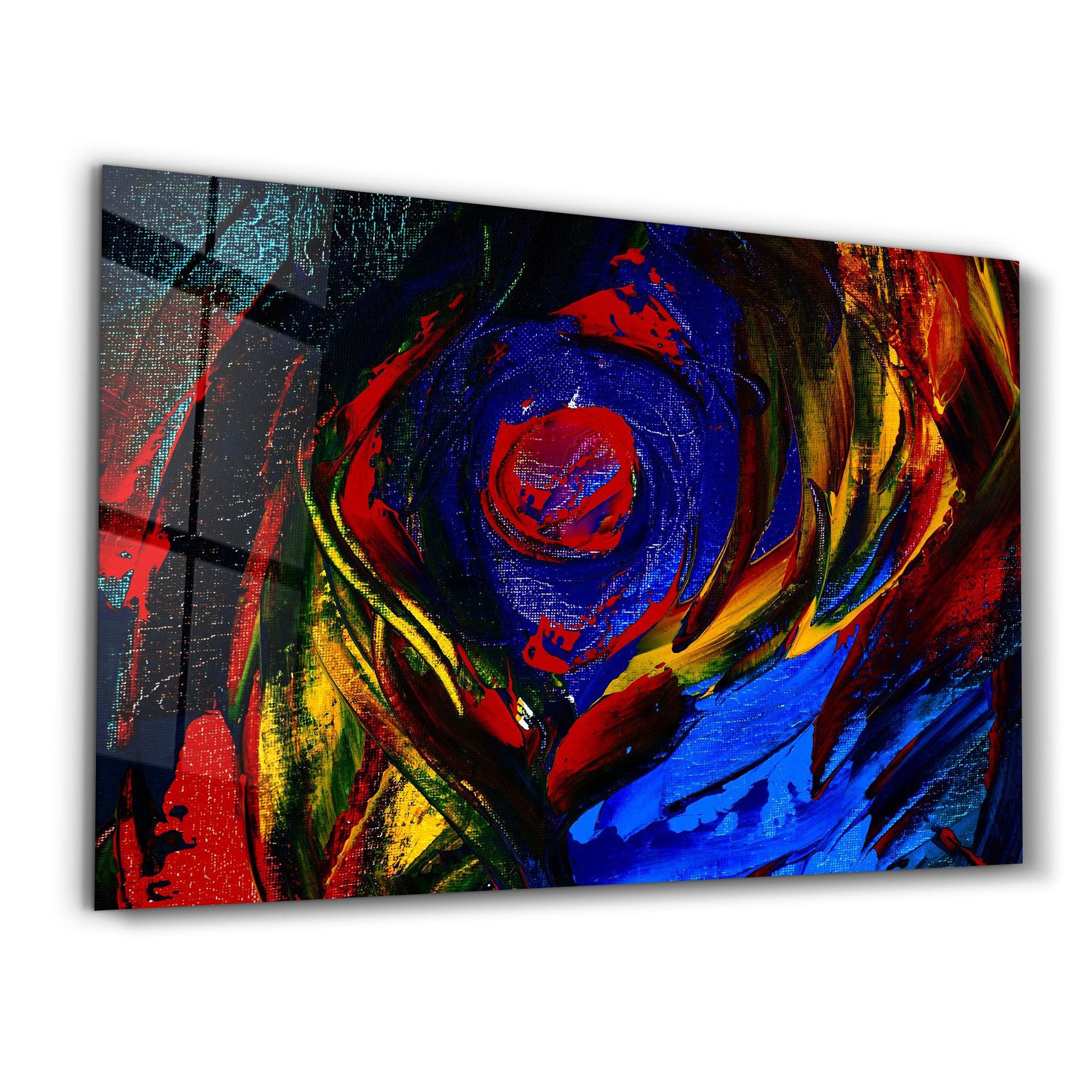 Abstract Colorful Shapes | Glass Wall Art - Artdesigna