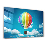Rainbow Air Balloon | Glass Wall Art
