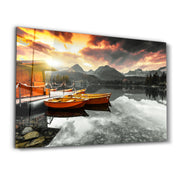 Calm Lake V2 | Glass Wall Art - Artdesigna