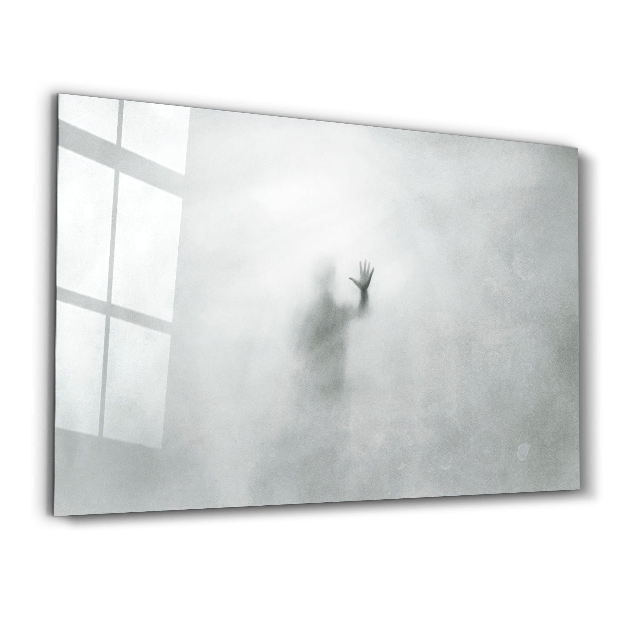 The Ghost Face In The Fog | Glass Wall Art - Artdesigna