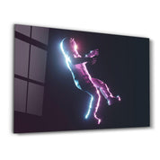 Astronaut Neon | Glass Wall Art - Artdesigna