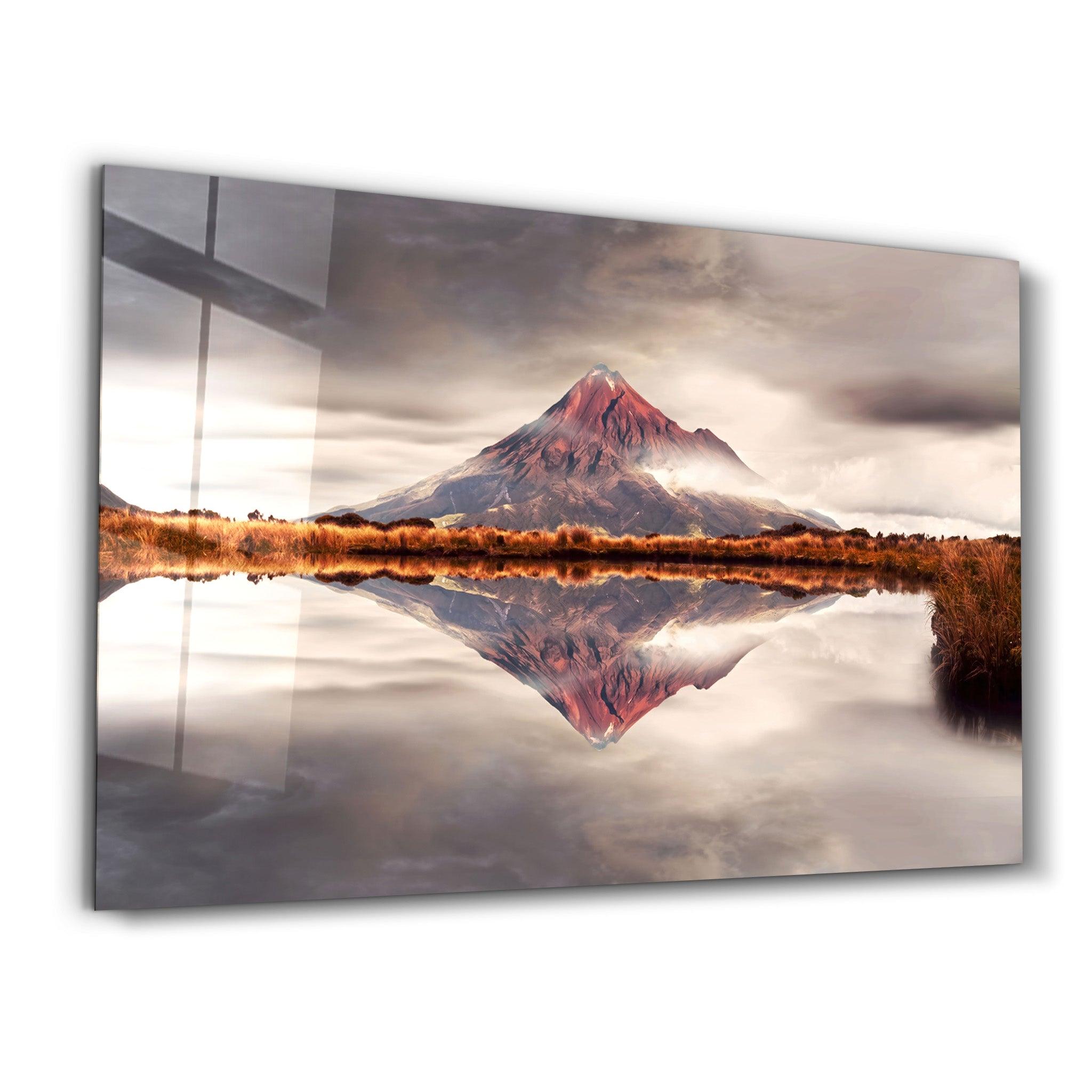 The Extinct Volcano | Glass Wall Art - Artdesigna