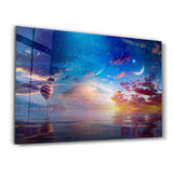 The Crescent Moon Horizon | Glass Wall Art