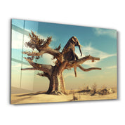 Elephant Tree | Glass Wall Art - Artdesigna