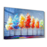 Colorful Trees | Glass Wall Art