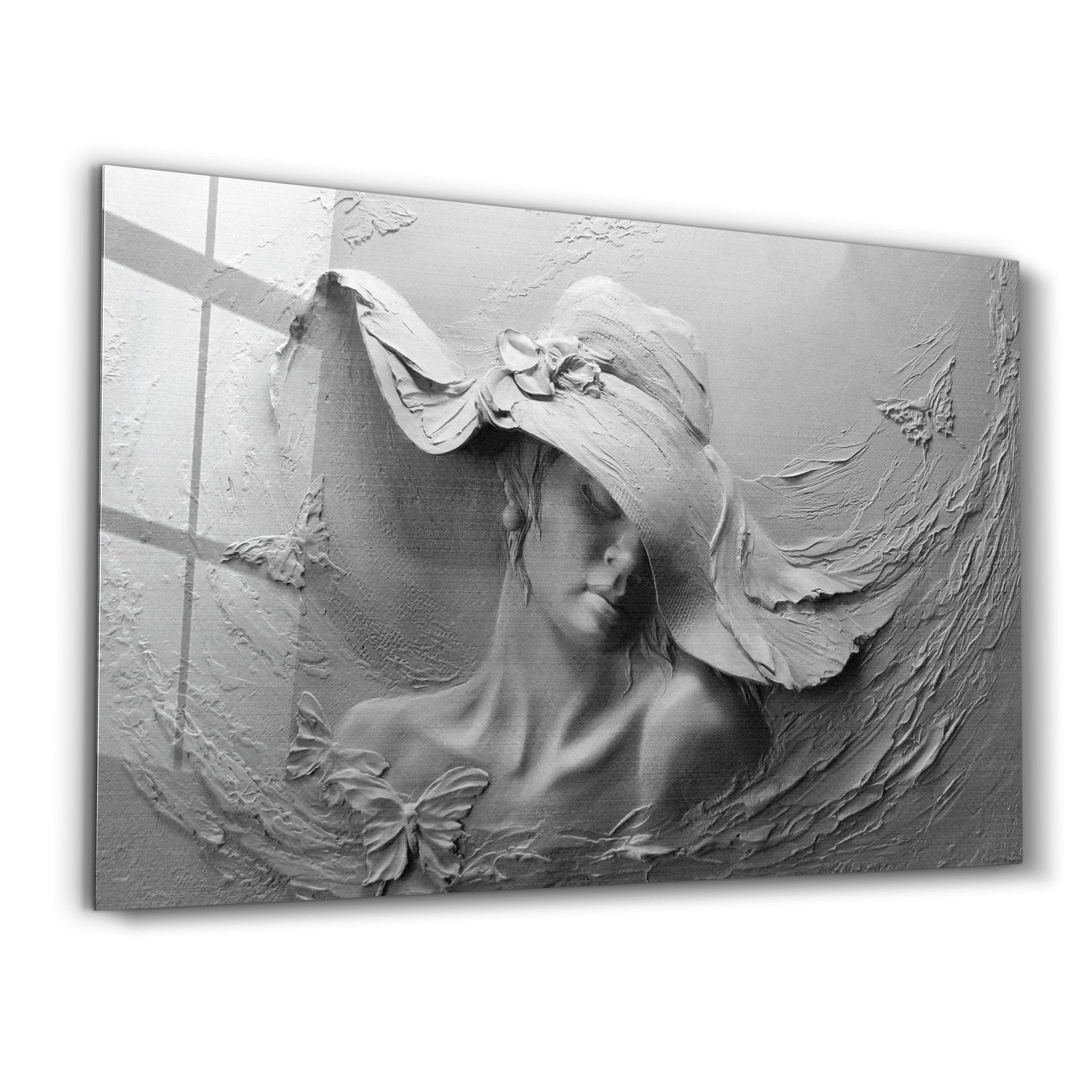 Abstract Woman Sculpture | Glass Wall Art - Artdesigna