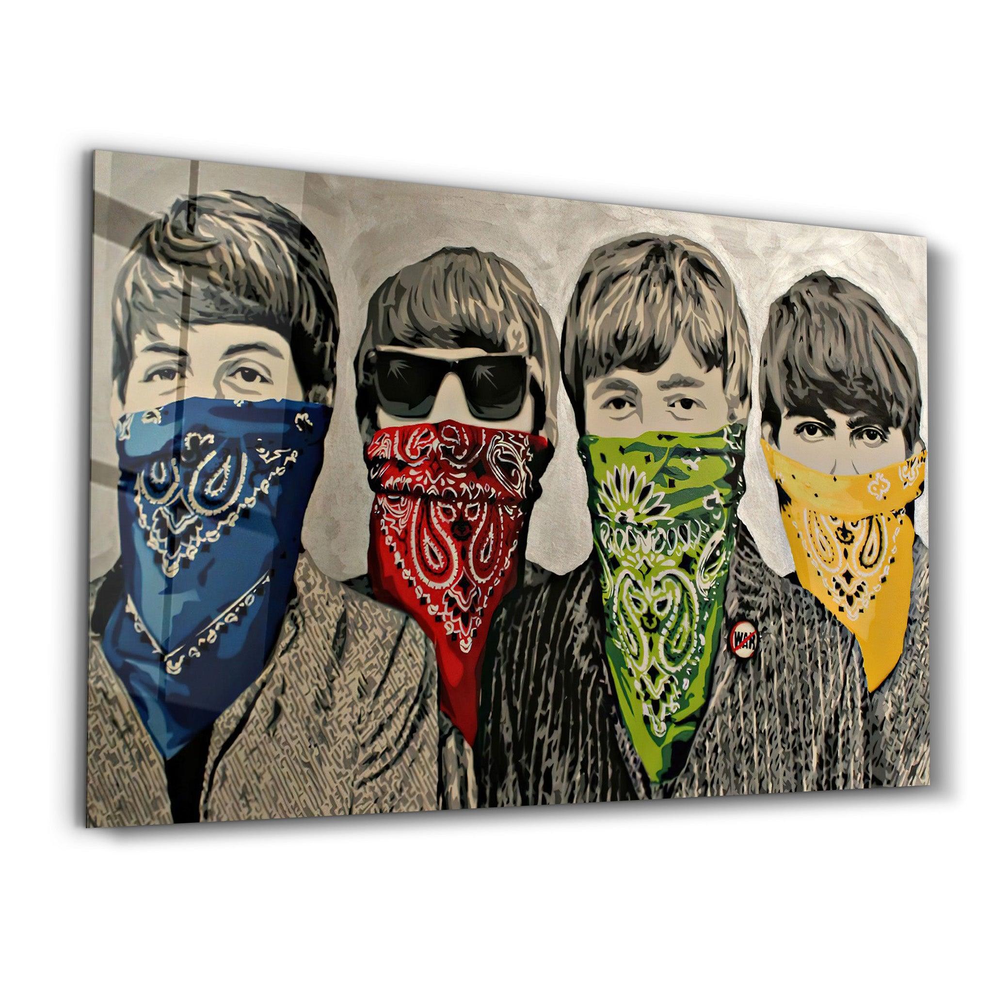 Banksy - Beatles | Glass Wall Art - Artdesigna