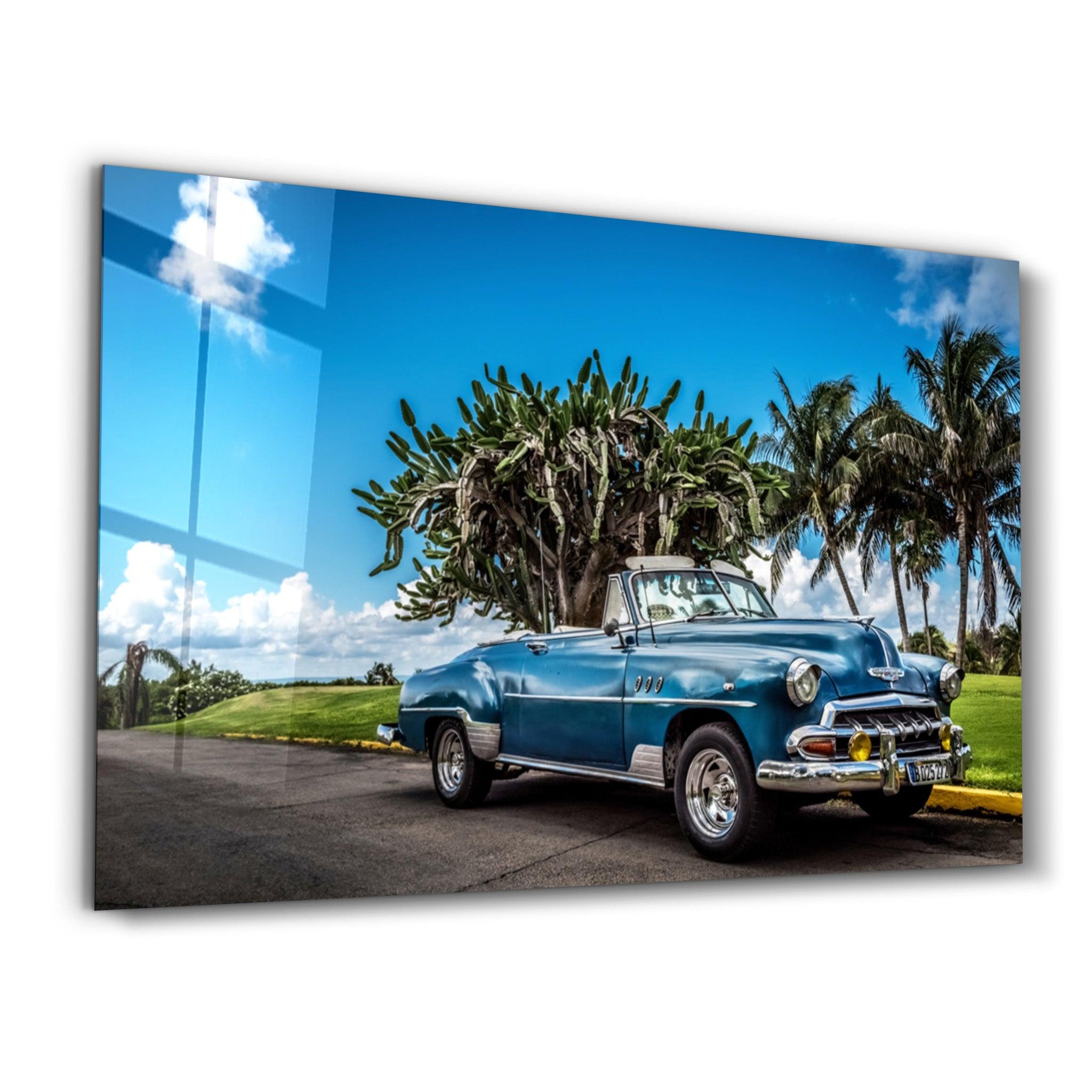 Classic Car | Glass Wall Art - Artdesigna