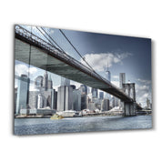 Brooklyn Bridge | Glass Wall Art - Artdesigna