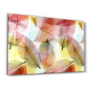 Colored Leaves | Glass Wall Art - Artdesigna