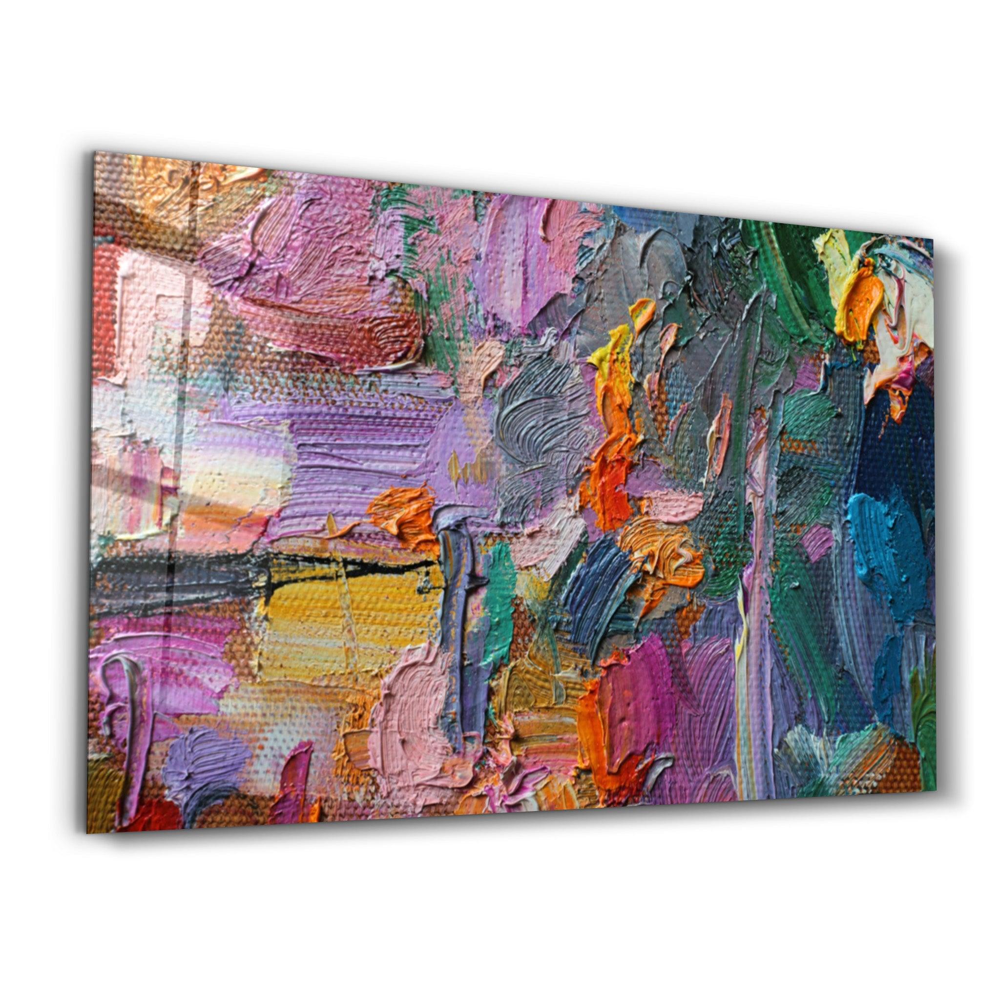 Oil Paint Abstract | Glass Wall Art - Artdesigna