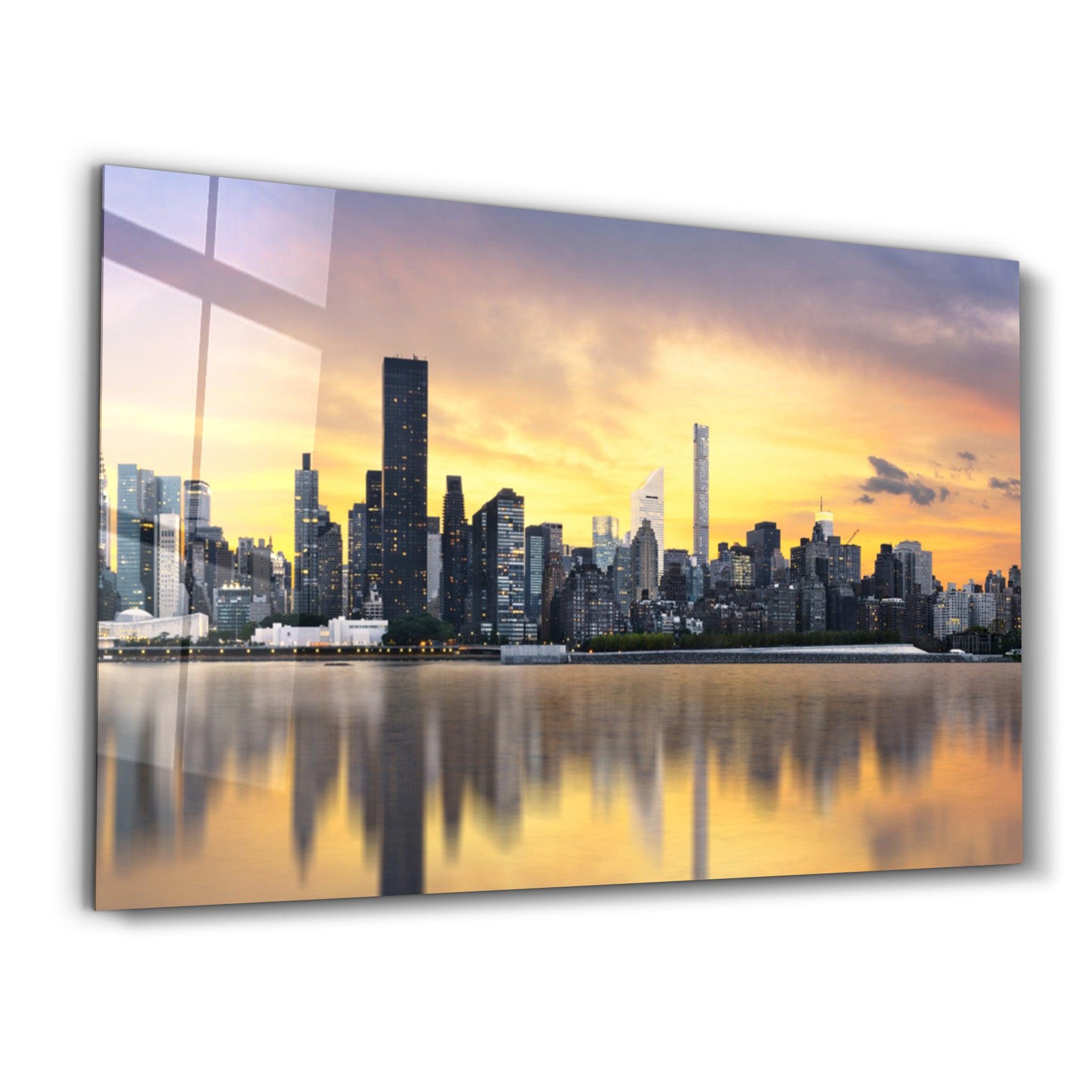 Downtown | Glass Wall Art - Artdesigna