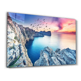 Red Sunset | Glass Wall Art