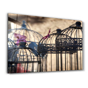 Bird Cage | Glass Wall Art - Artdesigna