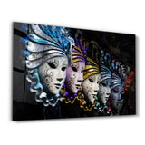 Venetian Carnival Masks | Glass Wall Art