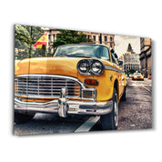 Classic Taxi | Glass Wall Art - Artdesigna